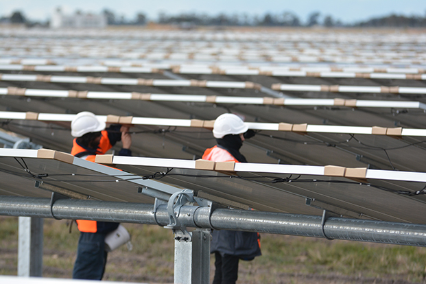 Image - Wiring the Moree Solar Plant panels