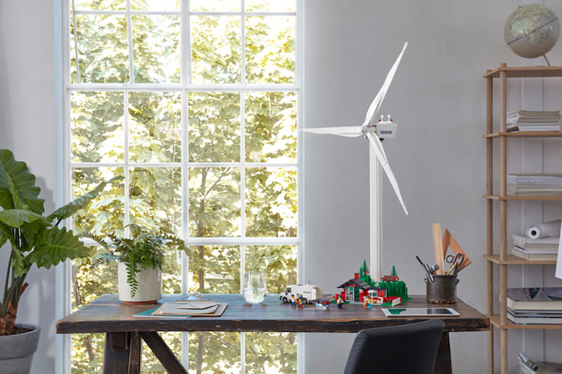 Lego turbine on table