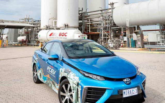 Toyota's hydrogen fuel cell Mirai at BOC's Brisbane facility