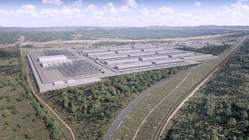 An artists impression of the proposed facility that will be used to export hydrogen to Japan.