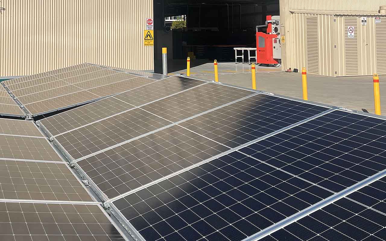 Solar panels at factory