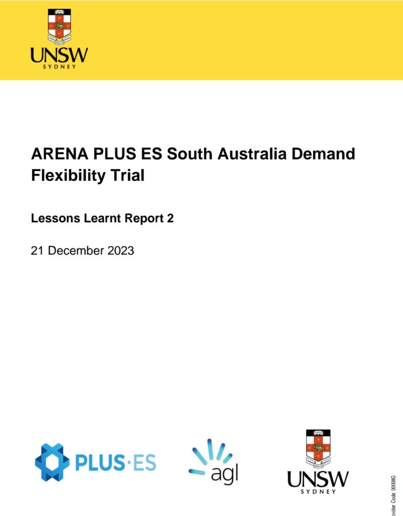 PLUS ES - South Australia Demand Flexibility Trial - Lessons Learnt 2 - Cover