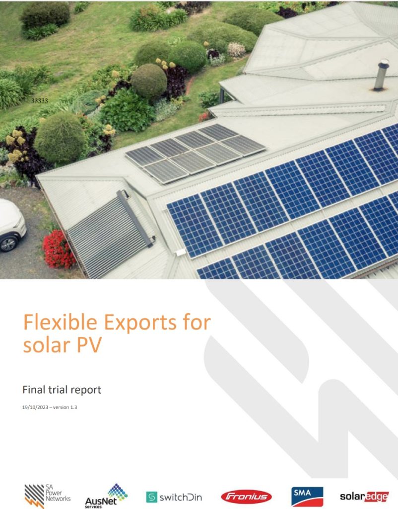 SA Power Networks - Flexible Exports for Solar PV Trial - Final Report - Cover