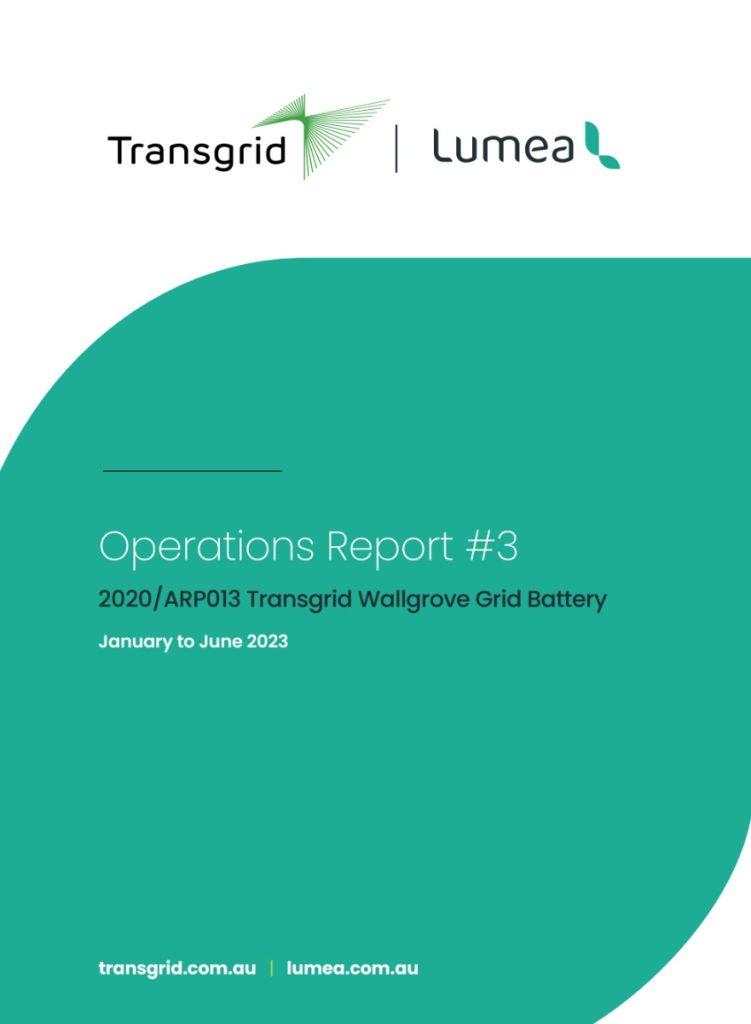 TransGrid - Wallgrove Battery - Operations report 3 - Cover