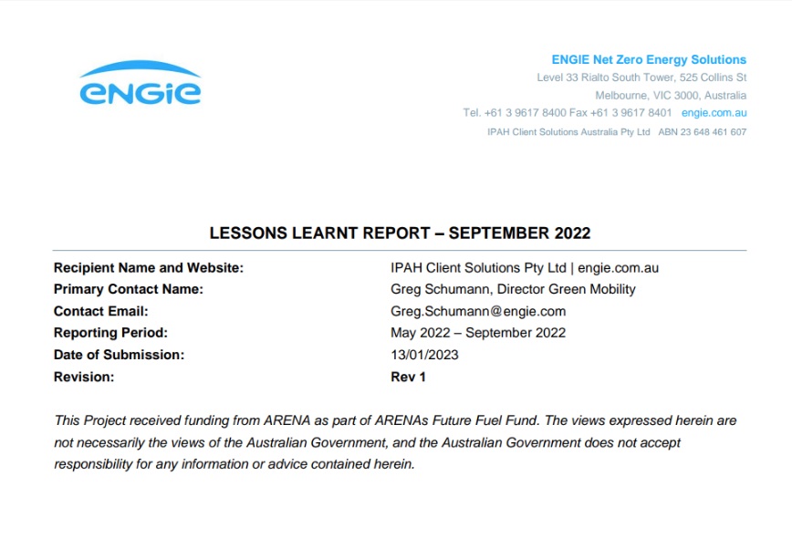 ENGIE - Future Fuels Public Fast Charging - Lessons Learnt 2 - Cover