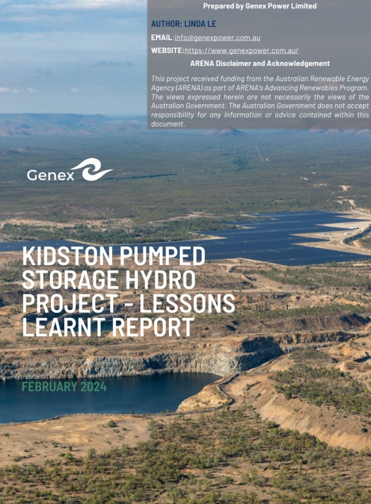 Genex – Kidston Pumped Storage Hydro Project – Lessons Learnt Report 10 - Cover