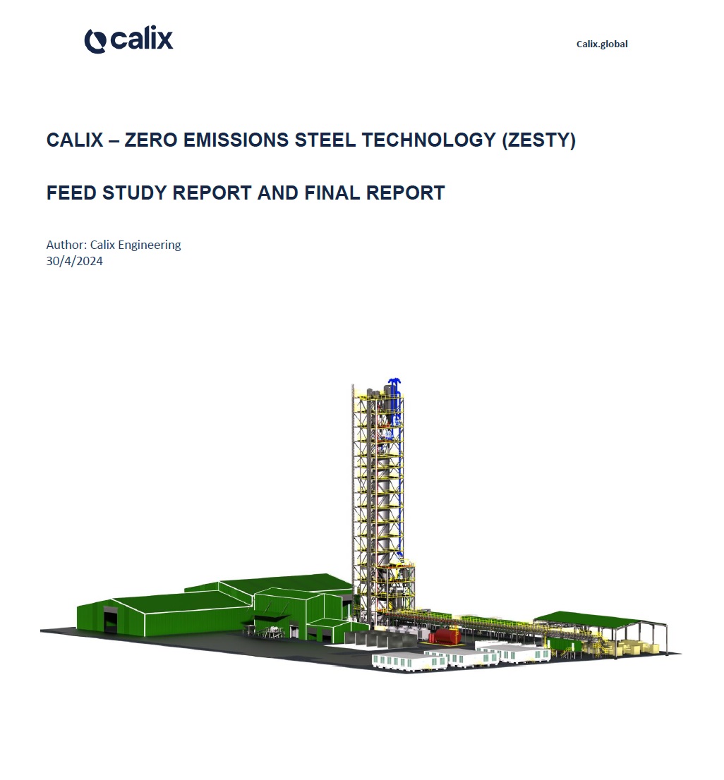 Calix Zesty Tech – Zero Emissions Iron and Steel - study and final reports - cover