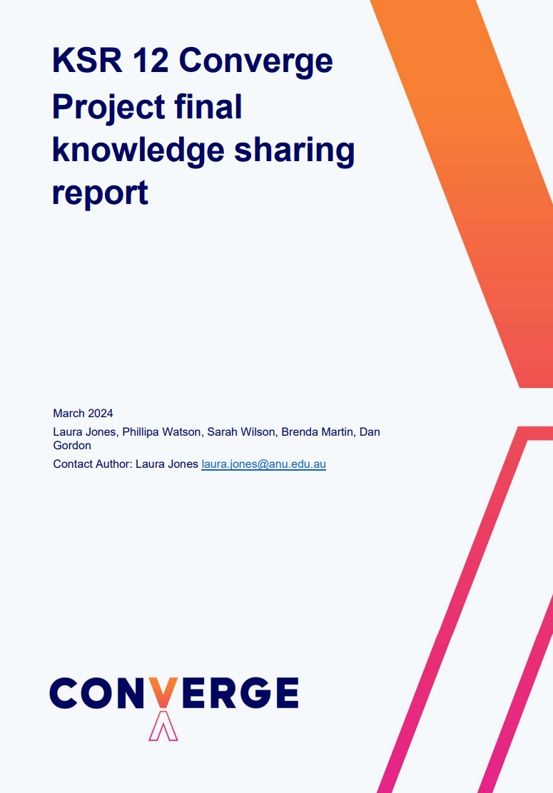 Project Converge ACT - Distributed Energy Resources Demonstration Pilot - Final knowledge sharing report - cover