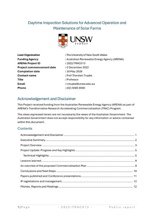 UNSW - Daytime Inspection Solutions for Advanced Operation and ...