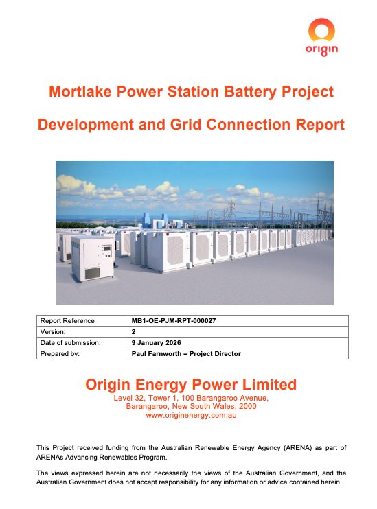 Origin - Mortlake Power Station Battery Project - Development and Grid ...